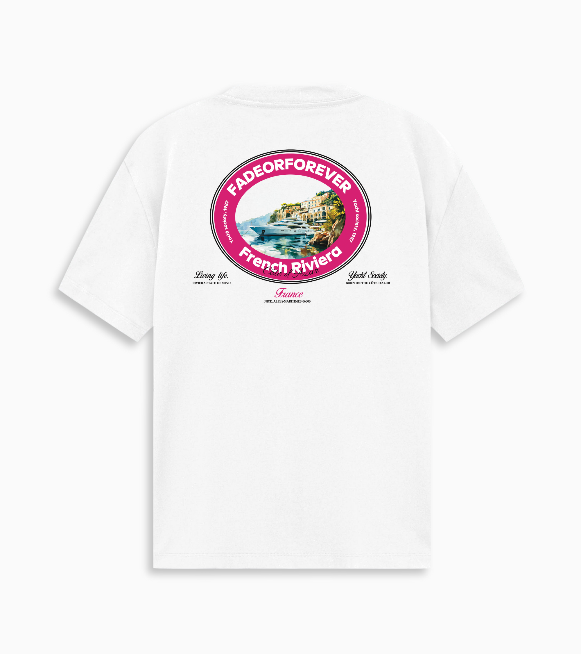 Riviera T-shirt- White/Pink