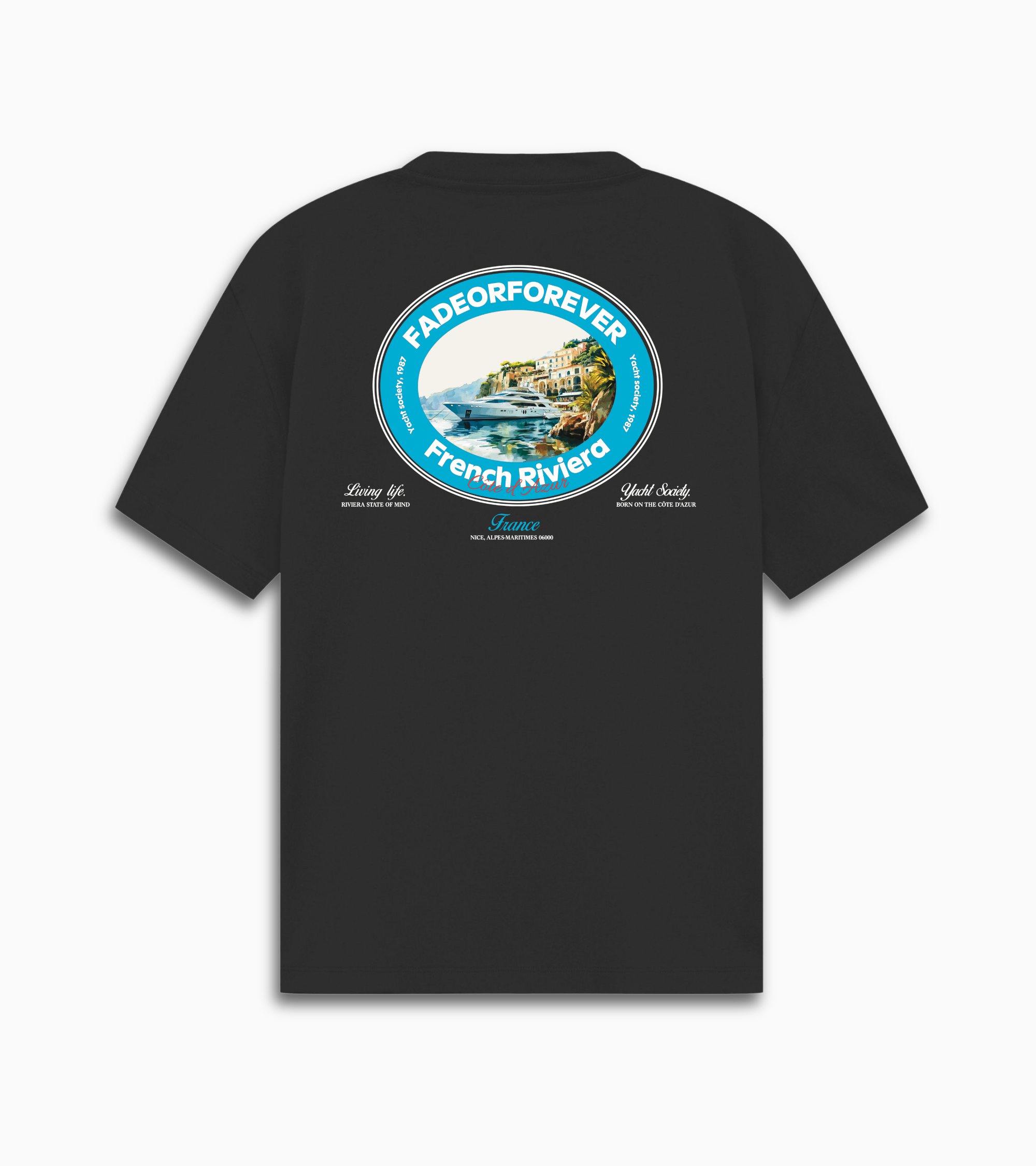 Riviera T-shirt- Black/Blue